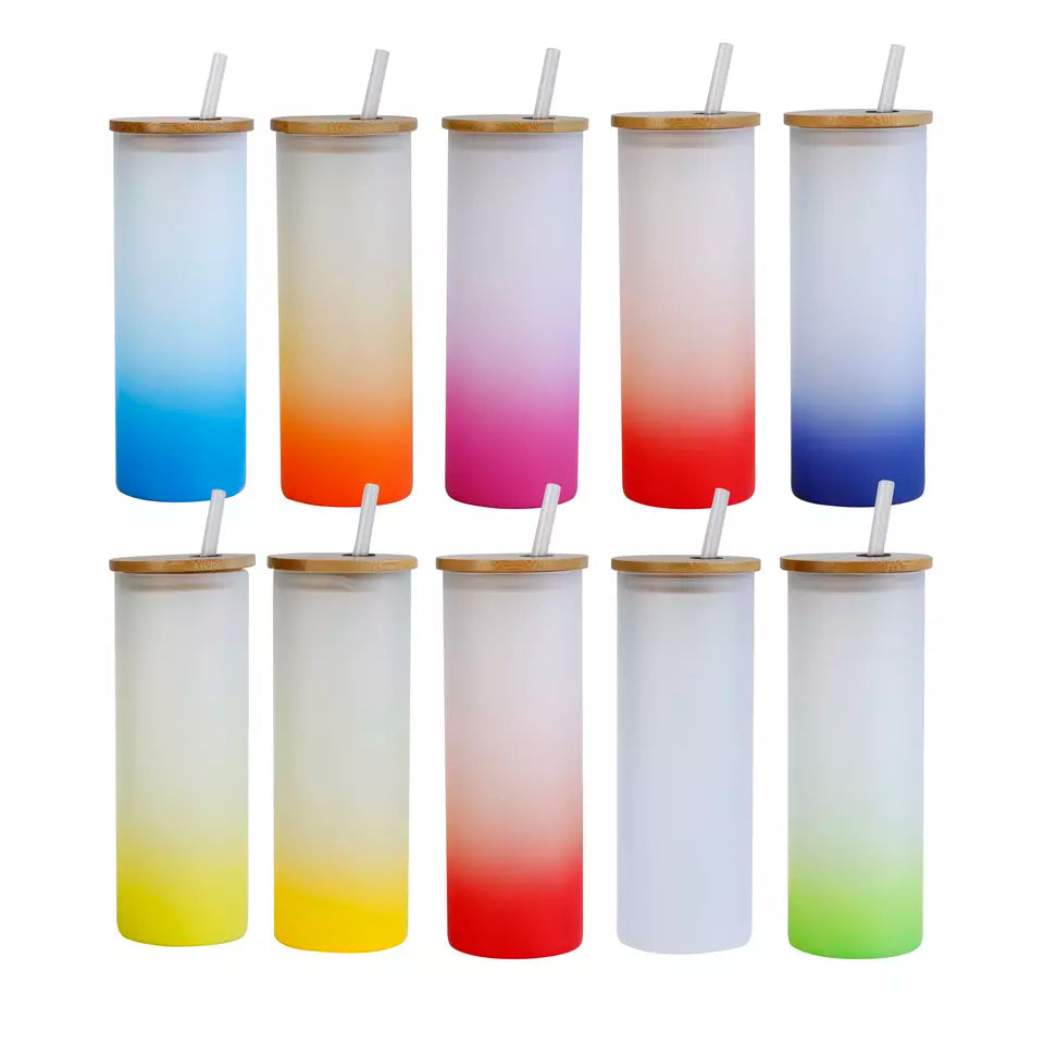 18 oz Gradient Color Sublimation Glass Tumblers – Rags4Wags