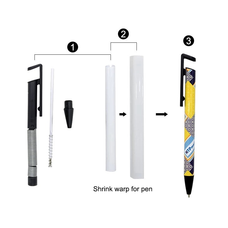 Blank Pen Sublimation Ballpoint Pen Clip Pen with Black Ink