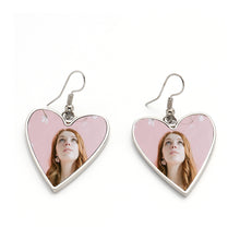 Load image into Gallery viewer, Heart Metal Hoop Earring for Women Sublimation Blank Metal Earring
